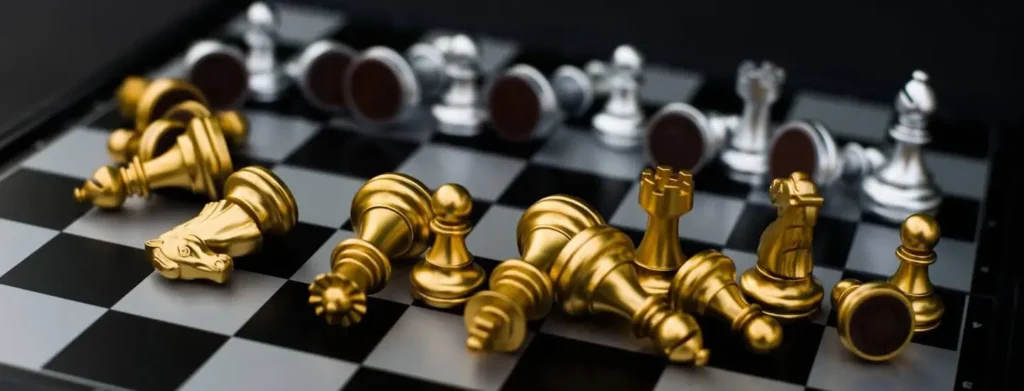 The image depicts the concept of misfeasance, where the chessboard pieces are down. This is a similar feeling to misfeasance insolvency claims where directors feel stressed due to the pressures of liquidator claims.